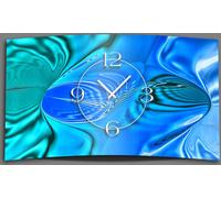 Abstrait bleu menthe turquoise Horloge murale design moderne horloges murales silencieuses pas de tic-tac dixtime 3D-0228