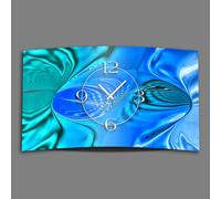 Abstrait bleu menthe turquoise Horloge murale design moderne horloges murales silencieuses pas de tic-tac dixtime 3DS-0228
