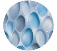 Abstrait Bleu Tapis Rond pour Salon - Lavable en Machine - Motif Minimaliste Géométrique Ovale Tapis Antidérapant Doux, 120 cm pour Chambre à Coucher Salle d'étude Table Circulaire