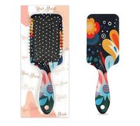 Abstrait Bloc de Couleur Fleurs Brosse à Cheveux Femme | Brosse à cheveux douce - Brosse à cheveux humides - Démêlante pour cheveux bouclés et épais