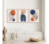 Abstrait Boho Arbre Ligne Feuille Murale Art Arc-En-Ciel Géométrique Affiches Et Gravures Toile tableau Peinture Nordique Murale Tableaux Pour Salon Decoration 40x60cmx3 Sans Cadre