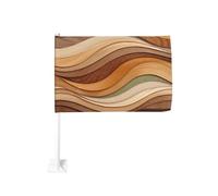 Abstrait Bois Art Texture Drapeau Voiture Extérieur Fenêtre Clip 30x45 Cm Double Face Décoration de Voiture