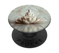 Abstrait Bouddha Fleur de Lotus Minimaliste Bouddhisme Bouddhiste PopSockets PopGrip Adhésif