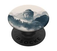 Abstrait Bouddha Fleur de Lotus Minimaliste Bouddhisme Bouddhiste PopSockets PopGrip Adhésif