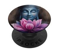 Abstrait Bouddha Fleur de Lotus Minimaliste Bouddhisme Bouddhiste PopSockets PopGrip Adhésif