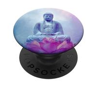 Abstrait Bouddha Fleur de Lotus Minimaliste Bouddhisme Bouddhiste PopSockets PopGrip Adhésif