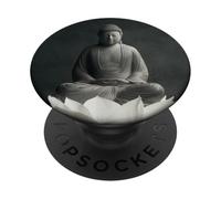 Abstrait Bouddha Fleur de Lotus Minimaliste Bouddhisme Bouddhiste PopSockets PopGrip Adhésif