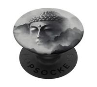 Abstrait Bouddha Fleur de Lotus Minimaliste Bouddhisme Bouddhiste PopSockets PopGrip Adhésif