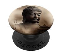 Abstrait Bouddha Fleur de Lotus Minimaliste Bouddhisme Bouddhiste PopSockets PopGrip Adhésif