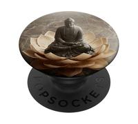 Abstrait Bouddha Fleur de Lotus Minimaliste Bouddhisme Bouddhiste PopSockets PopGrip Adhésif