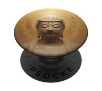 Abstrait Bouddha Fleur de Lotus Minimaliste Bouddhisme Bouddhiste PopSockets PopGrip Adhésif