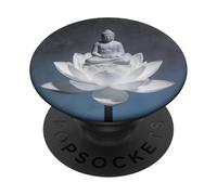 Abstrait Bouddha Fleur de Lotus Minimaliste Bouddhisme Bouddhiste PopSockets PopGrip Adhésif