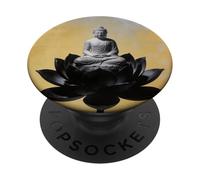 Abstrait Bouddha Fleur de Lotus Minimaliste Bouddhisme Bouddhiste PopSockets PopGrip Adhésif