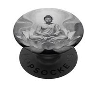 Abstrait Bouddha Fleur de Lotus Minimaliste Bouddhisme Bouddhiste PopSockets PopGrip Adhésif