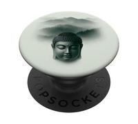 Abstrait Bouddha Fleur de Lotus Minimaliste Bouddhisme Bouddhiste PopSockets PopGrip Adhésif