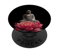 Abstrait Bouddha Fleur de Lotus Minimaliste Bouddhisme Bouddhiste PopSockets PopGrip Adhésif