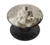 Abstrait Bouddha Fleur de Lotus Minimaliste Bouddhisme Bouddhiste PopSockets PopGrip Adhésif
