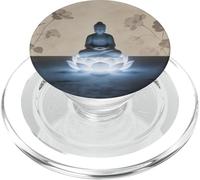Abstrait Bouddha Fleur de Lotus Minimaliste Bouddhisme Bouddhiste PopSockets PopGrip pour MagSafe