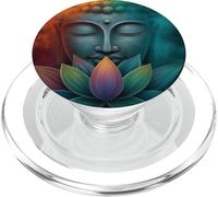 Abstrait Bouddha Fleur de Lotus Minimaliste Bouddhisme Bouddhiste PopSockets PopGrip pour MagSafe