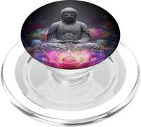 Abstrait Bouddha Fleur de Lotus Minimaliste Bouddhisme Bouddhiste PopSockets PopGrip pour MagSafe