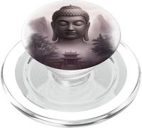 Abstrait Bouddha Fleur de Lotus Minimaliste Bouddhisme Bouddhiste PopSockets PopGrip pour MagSafe