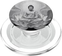 Abstrait Bouddha Fleur de Lotus Minimaliste Bouddhisme Bouddhiste PopSockets PopGrip pour MagSafe