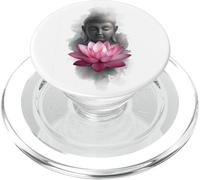 Abstrait Bouddha Fleur de Lotus Minimaliste Bouddhisme Bouddhiste PopSockets PopGrip pour MagSafe