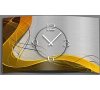 Abstrait brun orange Horloge murale design moderne horloges murales silencieuses pas de tic-tac dixtime 3D-0054