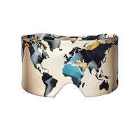 Abstrait Carte du Monde Imprimé Ombre à Paupières Couverture pour la sieste Voyage Yoga Yeux Bandeau Voyage Bureau Sieste Avion
