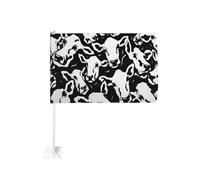 Abstrait Chevauchement Vache Contour Drapeau Voiture Extérieur Fenêtre Clip 30 x 45 cm Double Face Décoration de Voiture