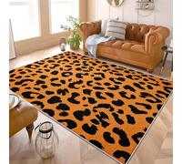 Abstrait Classique Imprimé LéOpard Tapis Décoratif Moderne à Poils Courts, Doux et Moelleux, Dessous Antidérapant, Lavable en Machine Brun Tapis de Salon, Chambre et Entrée 200x300 cm