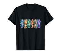 Abstrait coloré pêche à la Truite Arc-en-Ciel Poisson rivière pêcheur T-Shirt