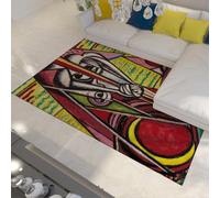 Abstrait coloré Tapis d’Art cubiste Composition célèbre Peinture Impression Tapis pour l’entrée de la Salle de Bain Tapis de Sol Souple antidérapant 80x120cm