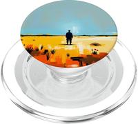 Abstrait Desert Horizon Figurine Solitaire Paysage Art PopSockets PopGrip pour MagSafe
