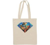 Abstrait Diamond Art Sac fourre-tout en coton naturel Blanc