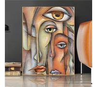 Abstrait Diamond Painting Kit Complet,Yeux de femme 5D DIY Kit de Peinture Diamant pour Adultes,Strass Point de Croix de Broderie Diamant Painting Craft pour Home Murale Décor Square Drill,70x90cm