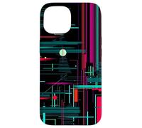 Abstrait Digital Lines Geometric Tech Modern Graphic Coque pour iPhone 15
