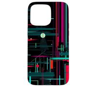 Abstrait Digital Lines Geometric Tech Modern Graphic Coque pour iPhone 15 Pro Max
