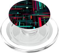 Abstrait Digital Lines Geometric Tech Modern Graphic PopSockets PopGrip pour MagSafe