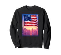 Abstrait Drapeau américain Paysage Urbain Sweatshirt