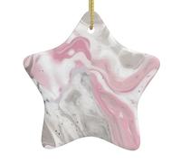 Abstrait Encre Marbre Imprimé Arbre de Noël Céramique Décoration à Suspendre Décoration en Forme D'étoile Ornement Pour Fam