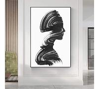 Abstrait Femme Croquis Toile Art Affiches Et Gravures Noir Et Blanc Dessin Au Trait Toile Peinture Sur Le Mur Art Nordique Image 60x80CM Sans Cadre
