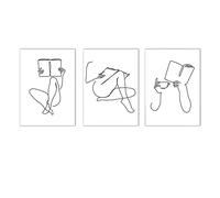 Abstrait femmes corps dessin au trait mur Art affiche lecture livre Art impression minimaliste toile peinture photos décor à la maison 30x42cmx3 sans cadre