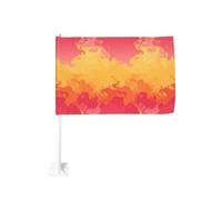 Abstrait Feu Et Fumée Tourbillonnante Formes Drapeau Voiture Extérieur Fenêtre Clip 30 x 45 cm Double Face Décoration de Voiture