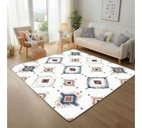 Abstrait Geometrique Rectangulaire Tapis Salon 140x200cm Adulte Moderne Plaid Geometrique Rug Lavable Antidérapant Doux Poils Ras Moelleux Tapis D'entrée Intérieur, Moquette Chambre, Descente de Lit