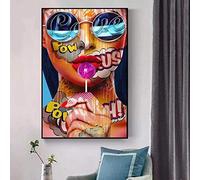 Abstrait Graffiti Tatouage Fille Moderne Affiches Et Mode Femme Tableaux sur Toile Tableau Murale Art Peinture pour Salon Decoration sans Cadre