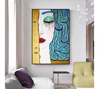 Abstrait Gustav Klimt célèbre toile peinture baiser larme affiches et impressions pour salon moderne maison mur Art décor 80x110cm (32x44in) avec Cadre