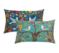 Abstrait Housse de Coussin Europe du Nord Housse Coussin Exterieur Impermeable, Lot de 2 Taie Oreiller 50x80 Double Face Impression avec Fermeture Eclair Caché pour Décoration Salon Cadeau Femme X-20