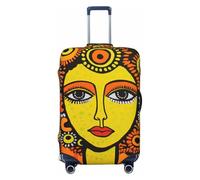 Abstrait Jaune Orange Femme Ligne Art Housse de Bagages de Voyage Élastique Anti-Poussière Résistant aux Rayures Protecteur pour Valise 55,9 à 61 cm