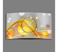 Abstrait jaune orange Horloge murale design moderne horloge murale silencieuse pas de tic-tac dixtime 3DS-0048